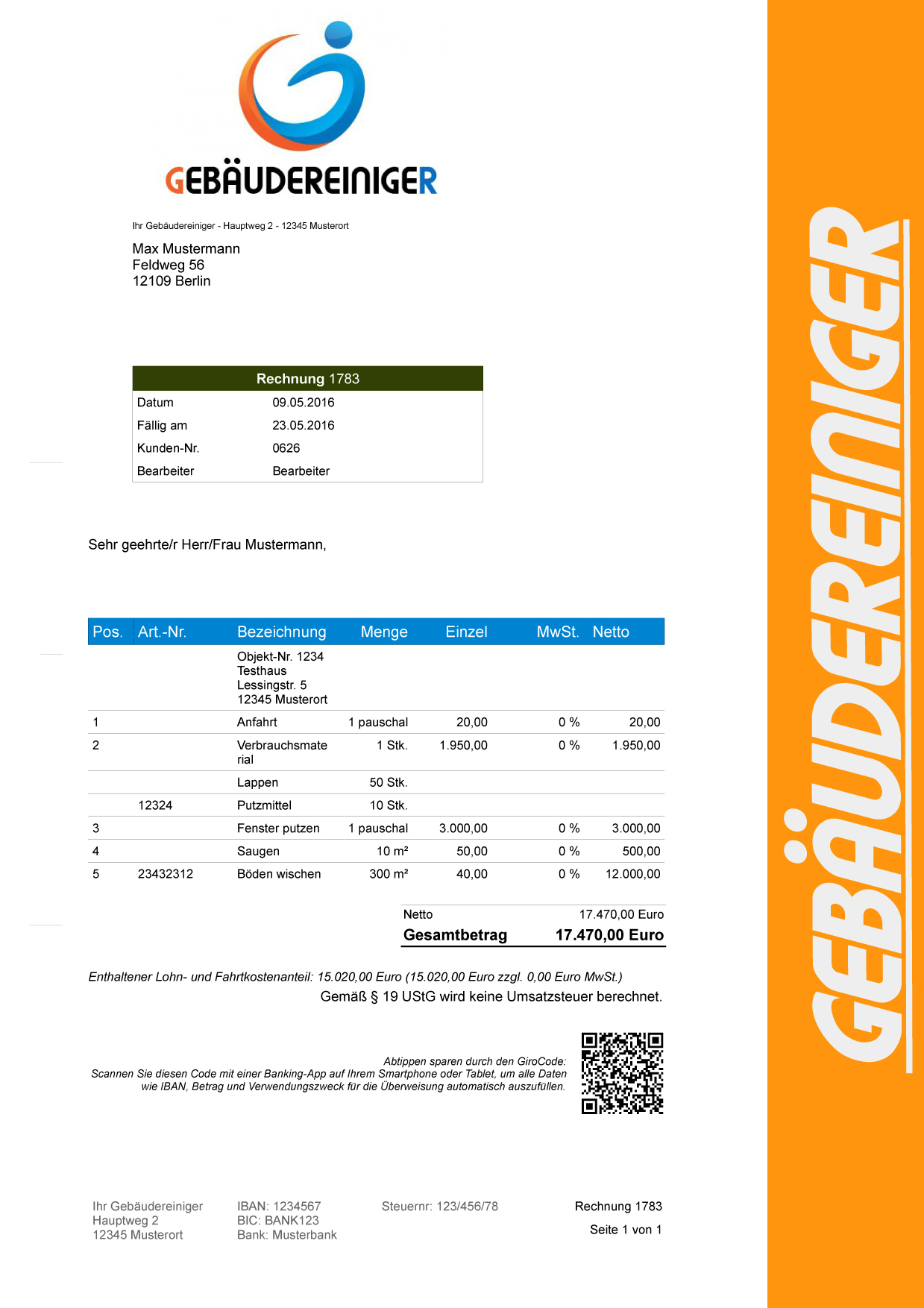 Scoutsystems.info - Faktura Software Gebäudereiniger